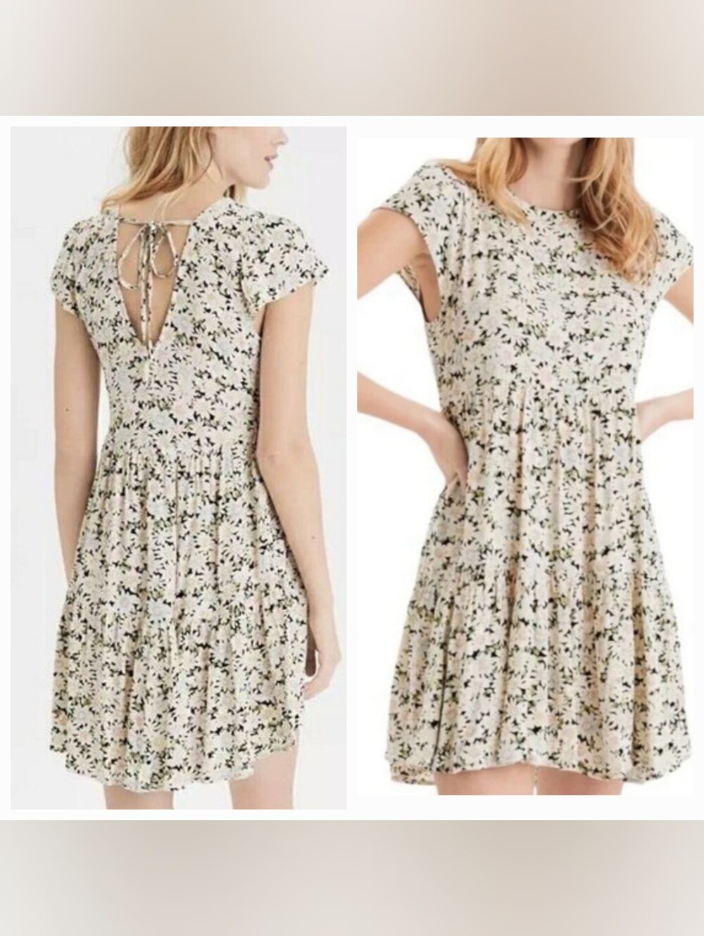 🌟7/25$ American Eagle Outfitters Boho Daisy Tiered Tie Back Dress